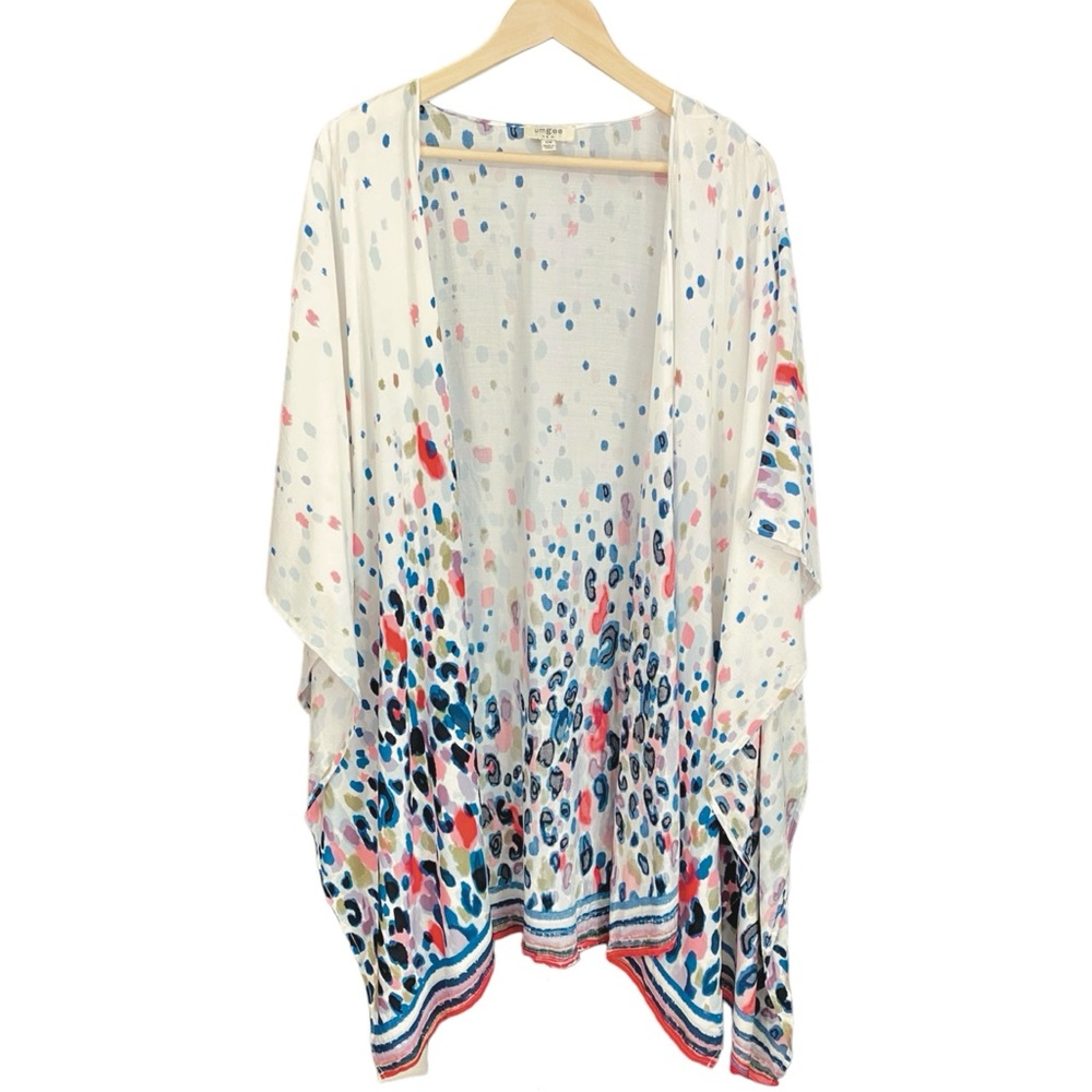 Umgee Colorful Cheetah Leopard Print Kimono Small/Medium